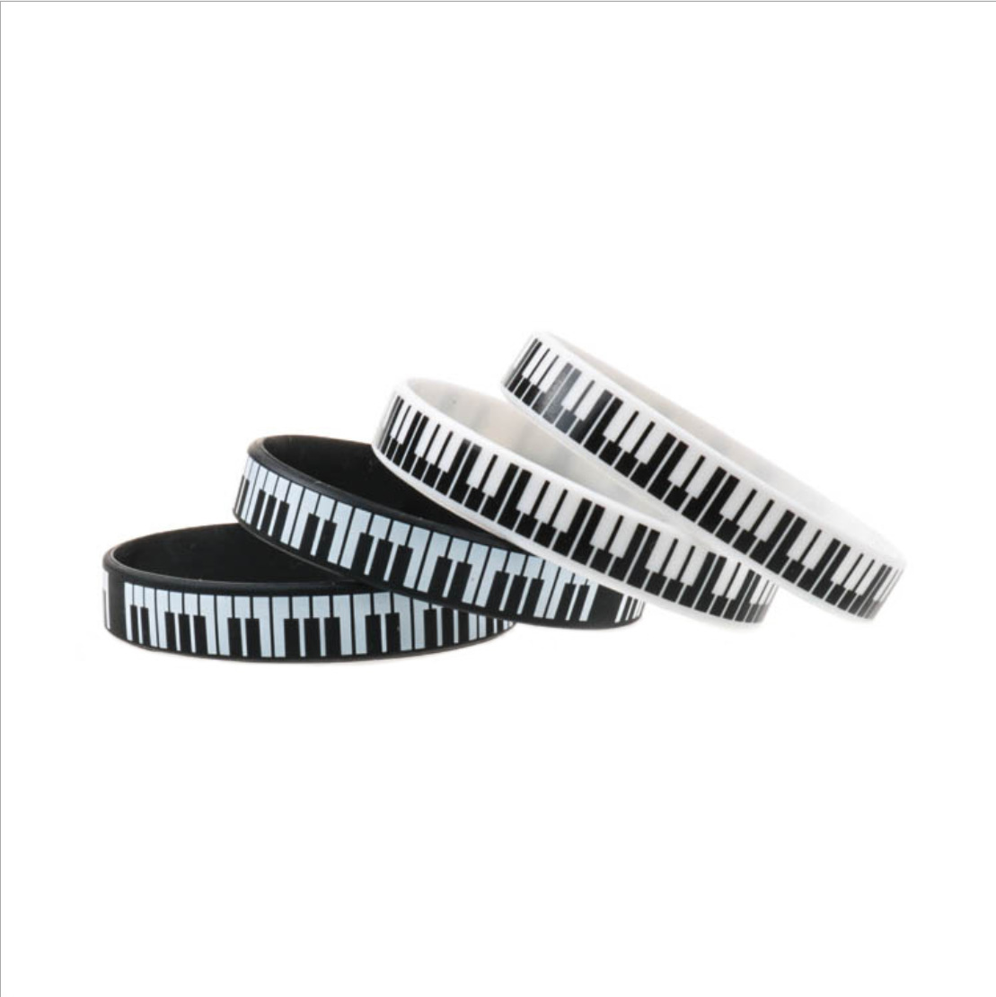Musical Instrument Jewelry - 1개/10개 피아노 키 팔찌 실리콘 음악