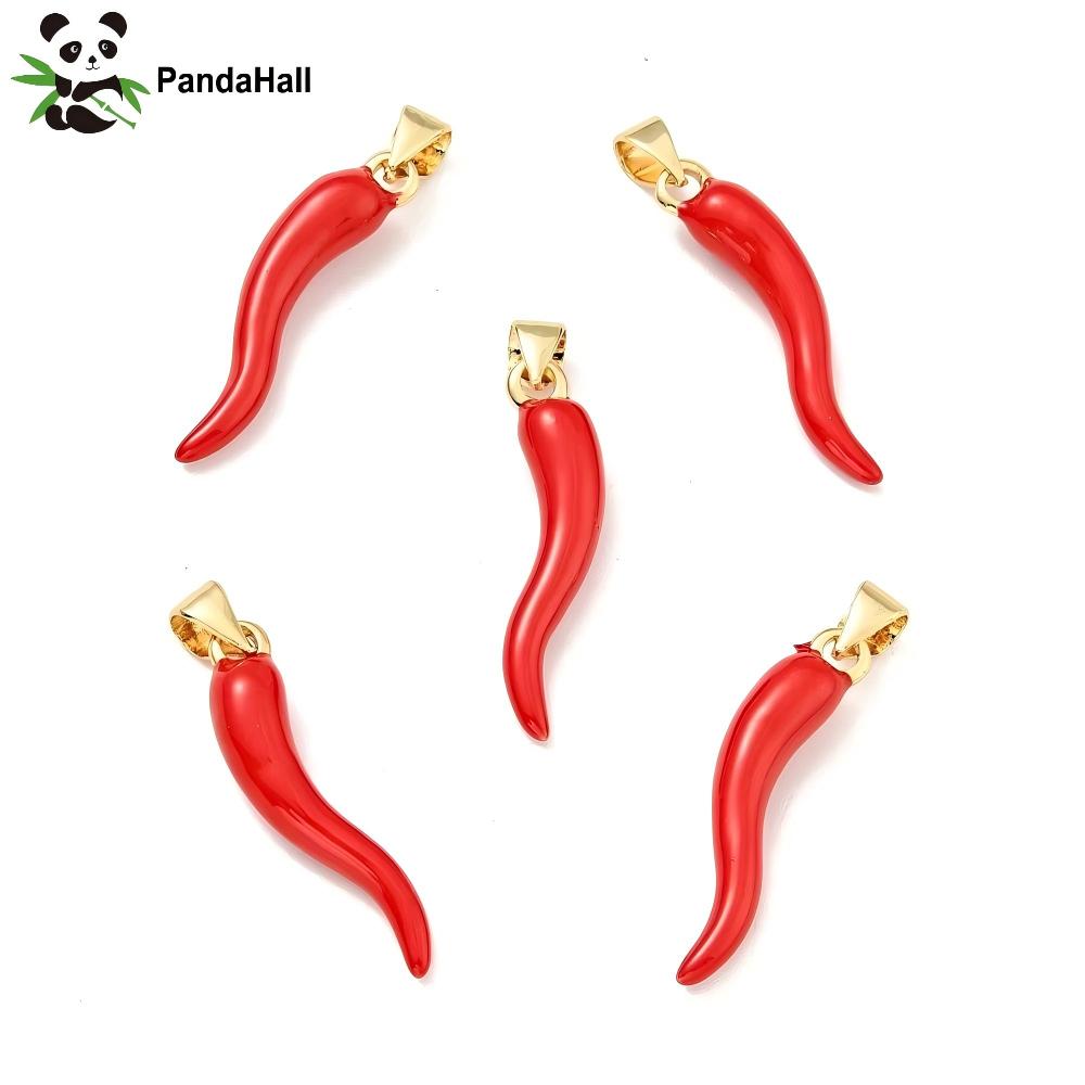Musical Instrument Jewelry - 판다홀 20개 황동 에나멜 펜던트 카드뮴