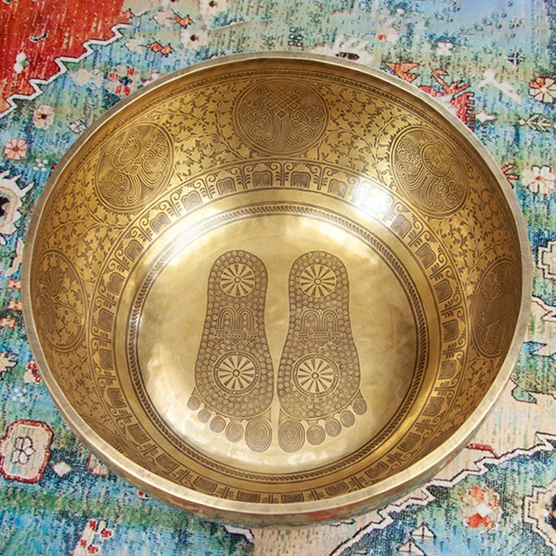 Tibetan Singing Bowl - 네팔 수제 황동 티베트 그릇 대형