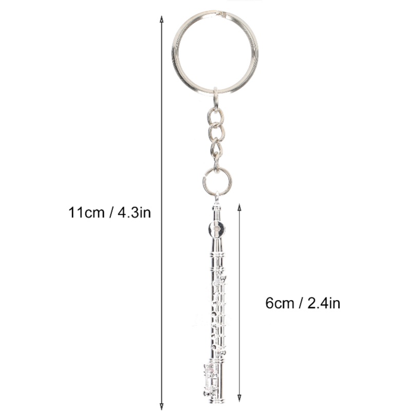 Musical Instrument Jewelry - 플루트 열쇠고리 금속 열쇠고리 선물 장식