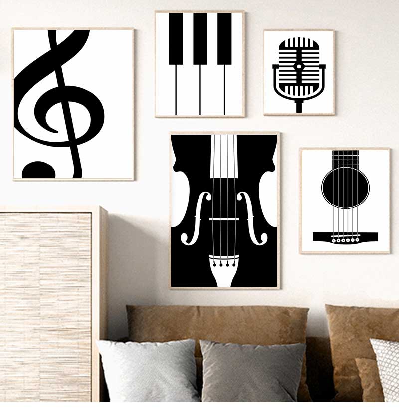 Picture Of Musical Instrument - 미니멀리스트 악기 포스터 및 프린트, 음악