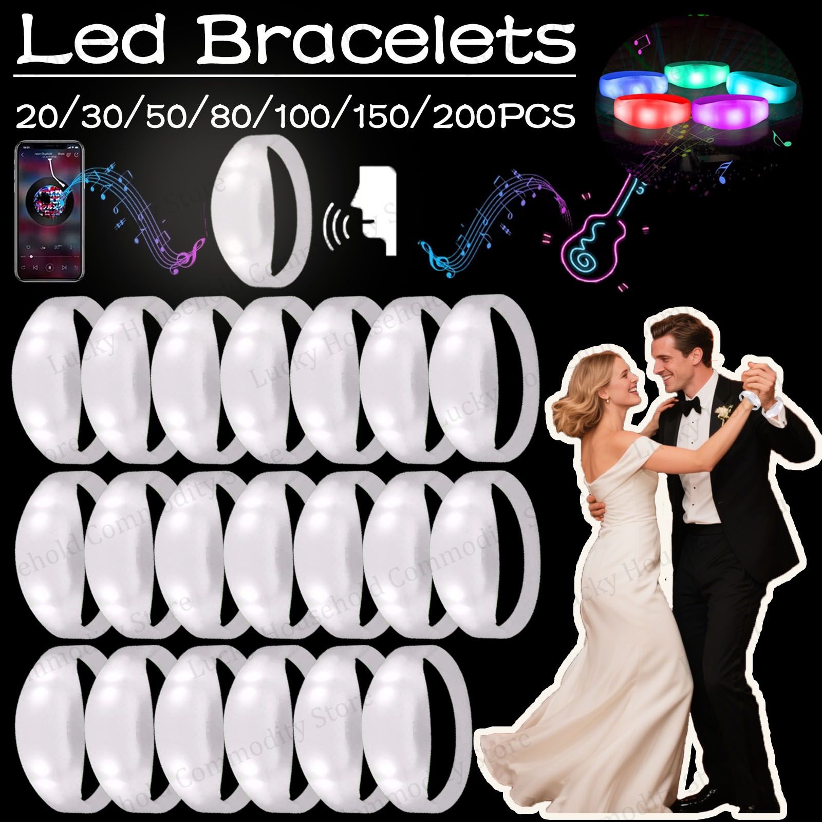 Musical Instrument Jewelry - 20-100PCS 음악 및 사운드 활성화 Led