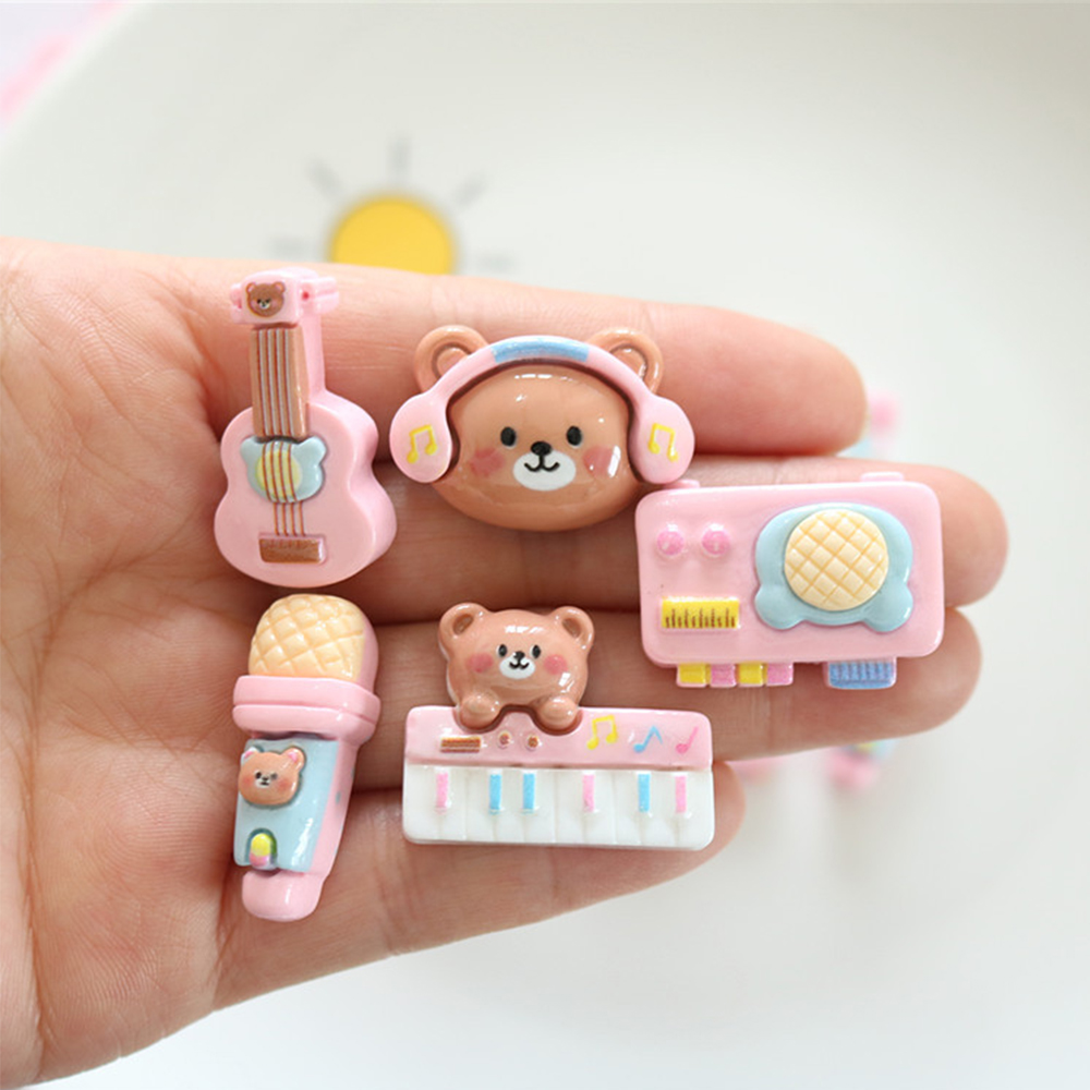 Musical Instrument Jewelry - 10PCS 반짝 이는 곰 악기 수지