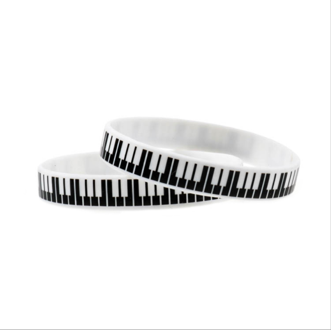 1개/10개 피아노 키 팔찌 실리콘 음악 파티 선물 신 - Musical Instrument Jewelry 리뷰 및 가격