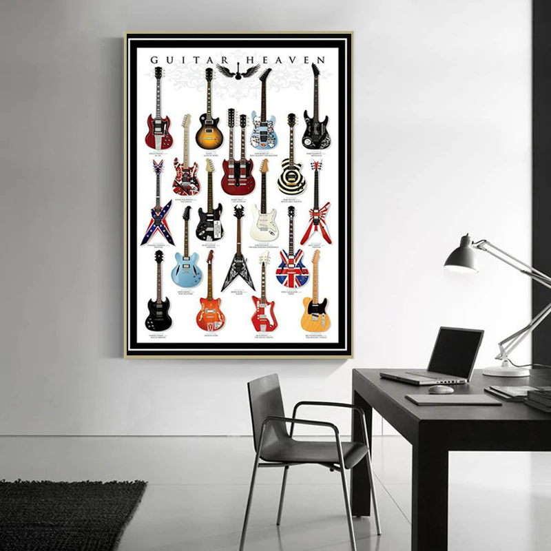 표기법 기타 악기 컬렉션, 음악 견적 캔버스 회화 포스 - Picture Of Musical Instrument 리뷰 및 가격