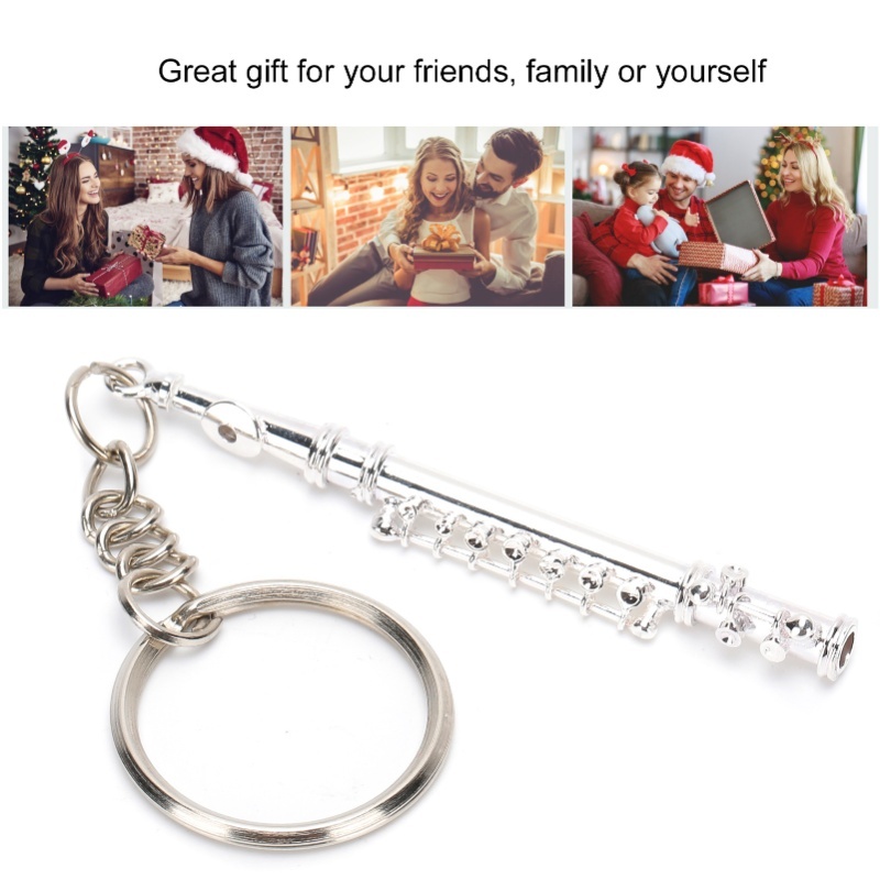 플루트 열쇠고리 금속 열쇠고리 선물 장식 악기 장식품  - Musical Instrument Jewelry 리뷰 및 가격