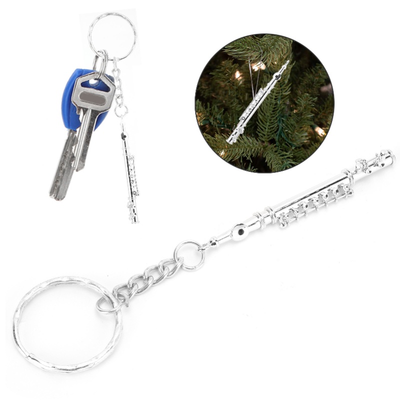플루트 열쇠고리 금속 열쇠고리 선물 장식 악기 장식품  - Musical Instrument Jewelry 리뷰 및 가격