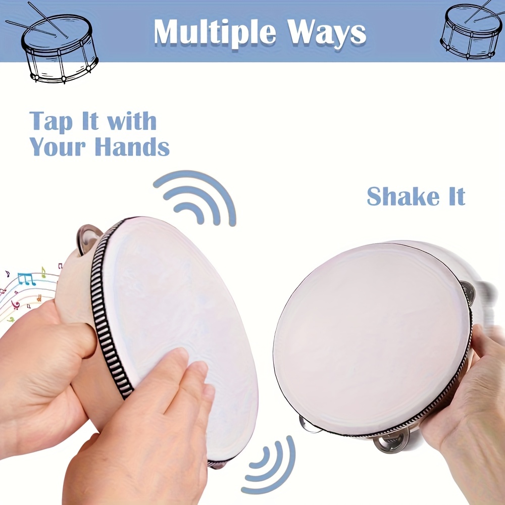 1/3pcs 나무 탬버린 6/8/10inch 핸드헬드  - Tambourine Hand Drum 리뷰 및 가격