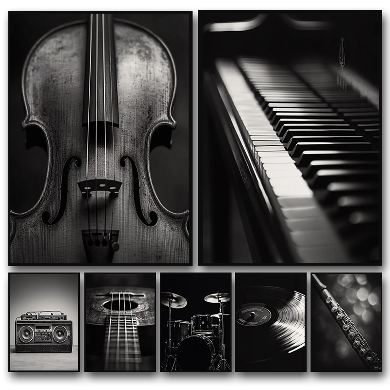 1pc 프레임리스 클래식 악기 사진 포스터 바이올린 비 - Picture Of Musical Instrument 리뷰 및 가격