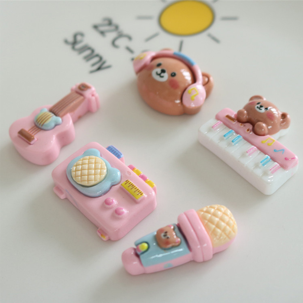 10PCS 반짝 이는 곰 악기 수지 플랫 백 카보 숑  - Musical Instrument Jewelry 리뷰 및 가격