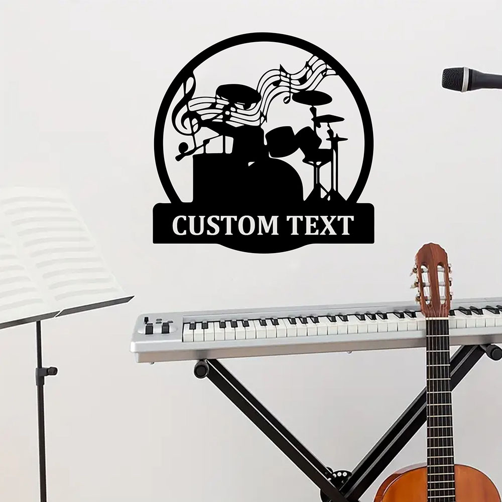 1PC 창의적인 악기 모양 맞춤형 이름 비닐 자가 접착 - Musical Instruments Names 리뷰 및 가격
