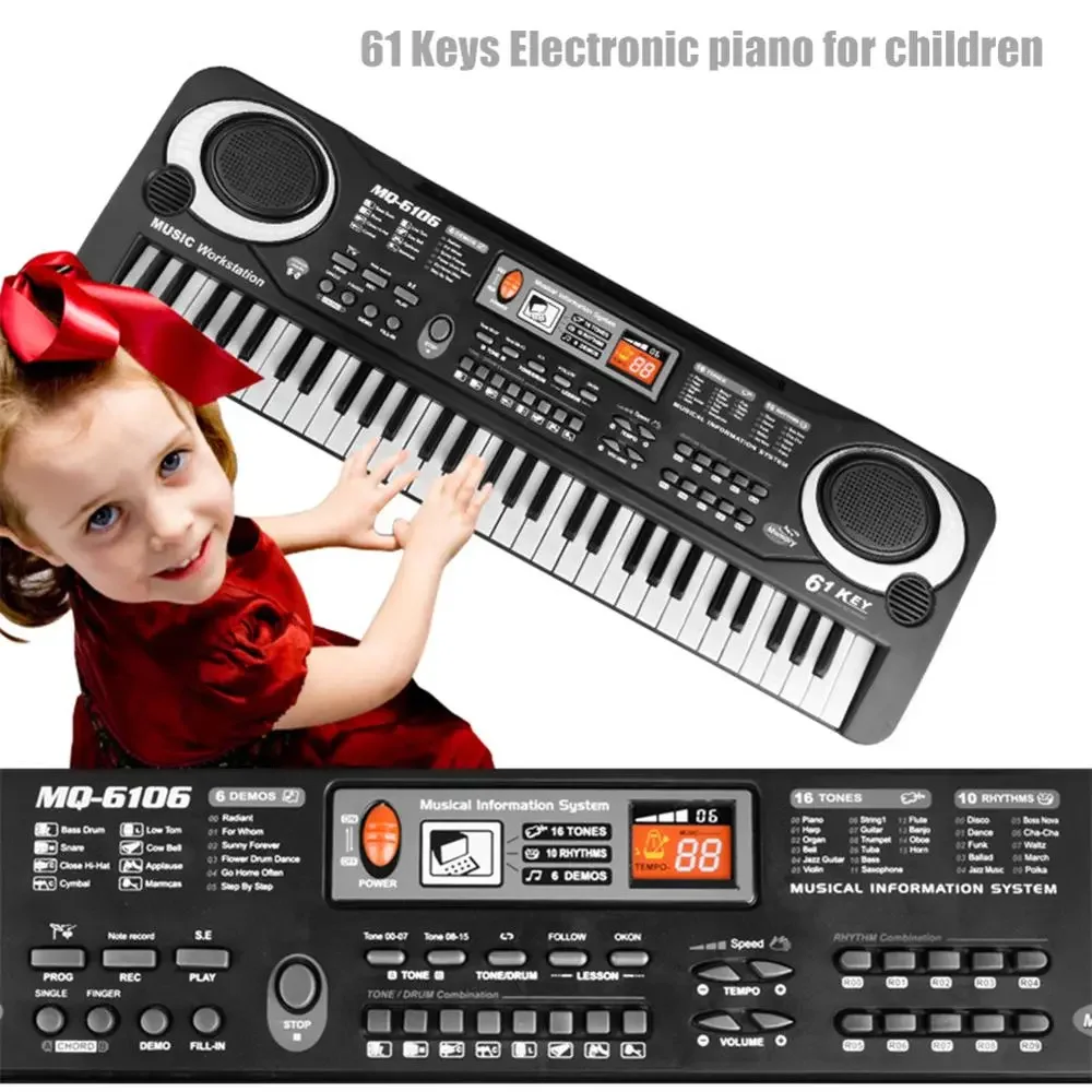 어린이 전자 피아노 키보드 휴대용 61 키 오르간 마이 - Musical Instruments Names 리뷰 및 가격