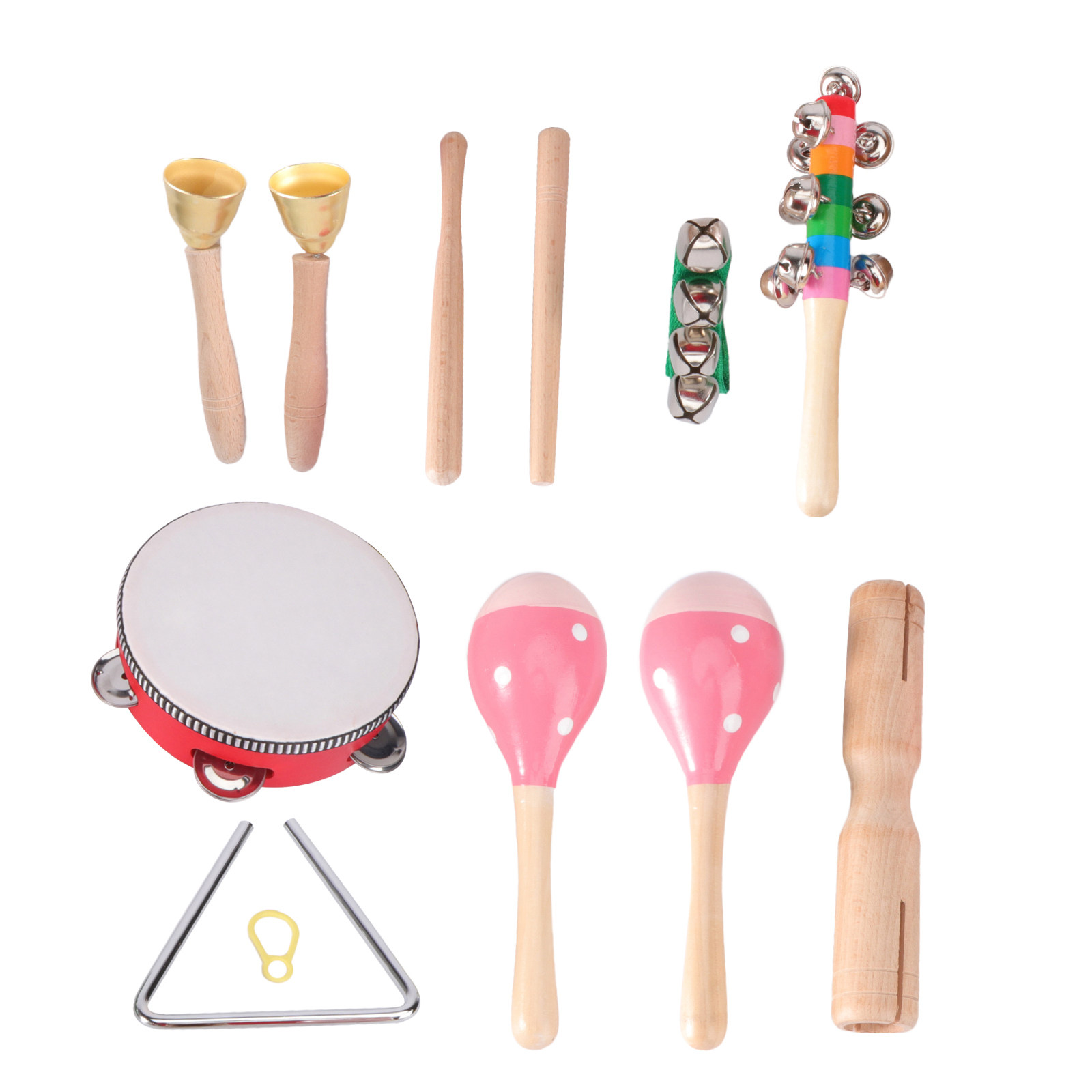 1세트 유아 교육용 탬버린 래틀 마라카스 삼각형 아기  - Musical Instrument You Shake 리뷰 및 가격